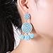 ELEARD Beaded Earrings Elegant Soriee Dangle Bead Disc Bead 3 Ball Dangle Ear Drop Bead Tassel Earrings for Women Light Blue