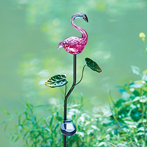 Pink Flamingo Garden Stake - Lighted Solar Powered Lawn Ornament - Buy