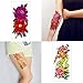 COKOHAPPY Temporary Tattoos for Women Teens Girls - 8 Sheets Fake Tattoos Flower Sticker for Arm Shoulders Waist Chest & Back - Night Show Girls Flash Tattoos Waterproof Large Transfers