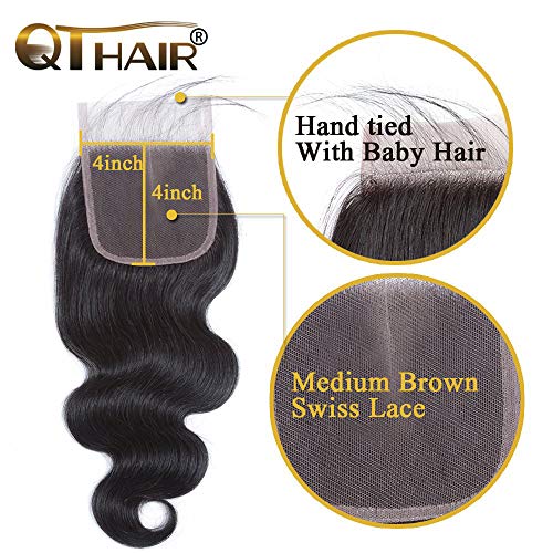 QTHAIR-12A-Body-Wave-Brazilian-Virgin-Human-Hair-with-4x4-Lace-Closure-16-inch-Natural-Black-Brazilian-Body-Wave-Human-Hair-Swiss-Lace-Closure-No-Bleached-Knots
