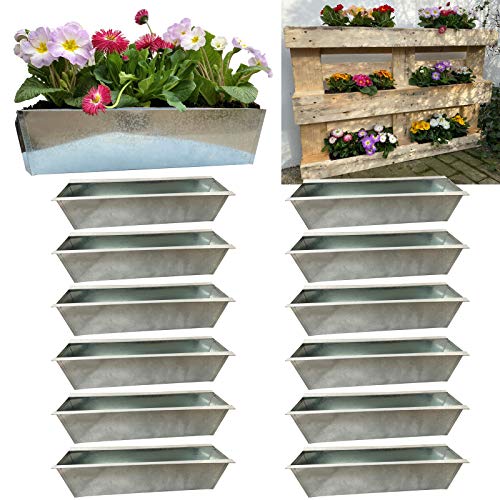 Hossi's Wholesale Blumenkasten 12er Set, Blumenkästen passend für Europaletten, Pflanzkasten, Palettenblumenkasten…
