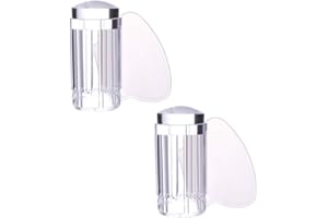 LASENERSM 2 Pieces Nail Art Stampers and Scrapers Nail Art Stamper Nail Stamping Kits Silicone Nail Art Stamper Stamping Palette Image Transfer Tool DIY Polish Print Template Manicure Tools, Transparent