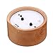 Glomarts Round Wooden Silent Desk Alarm Clock with Nightlight