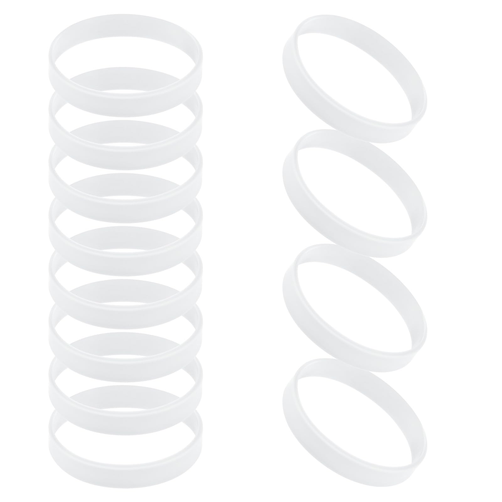 GOGO 12 PCS White Silicone Wristbands for Kids Rubber Bracelets Bulk for Party Favors — image 1