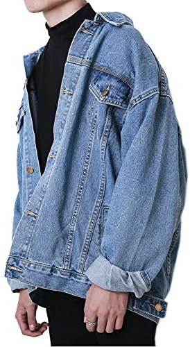 mens black oversized denim jacket