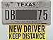 New Driver Keep Distance Bumper Sticker Sign for Student Drivers Size 9.3 by 3.9 Inch Made in USA with Pressure Sensitive Strong Glue Reduce Tailgating and Increase Driving Safety