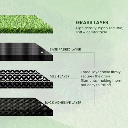 Artificial Grass Carpet,1m(100cm) x 2m(200cm) x 2.5cm Realistic Fake Grass Soft,Comfortable,Grass Pad Rugs for Garden Indoor Outdoor Lawn Decoration