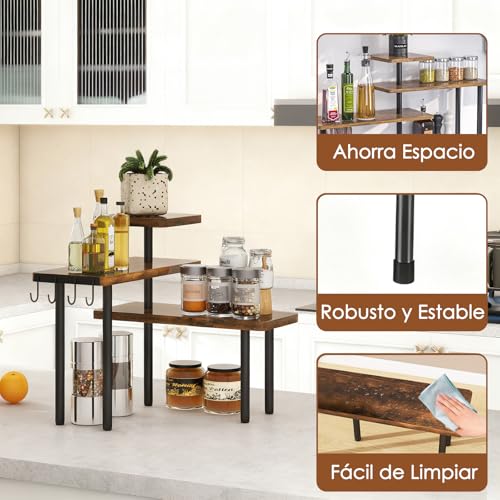 COSENGA Organizador de Encimera de 3 Niveles, Organizador de Especias para Gabinete Giratorio 360º, Soporte de Especias para Despensa para Despensa Organización y Almacenamiento