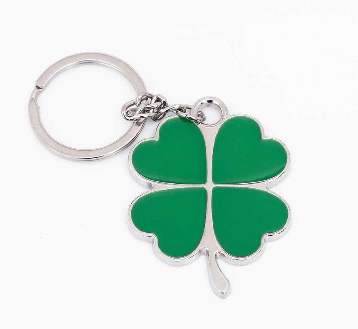 1 Pc Lucky Green Leaf Four Clover Stainless Steel Keychain Pendants Teenagers Utility Tool Bottle Opener Key Necklace Best Popular Pocket Girls Bag Car Keyrings