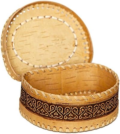 Moose Hinged Household Handmade Natural Birch Bark Box