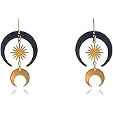 Gothic Sun and Moon Earrings for Women Moon Earrings Celestial Earrings Witchy Earring for Women