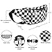 Fanny Pack, Waist Fanny Pack PU Leather Bum Bag for Women Men，Waterproof Waist Pack Retro Neon Fanny Bag for Festival, Rave (Black and White Checkerboard)