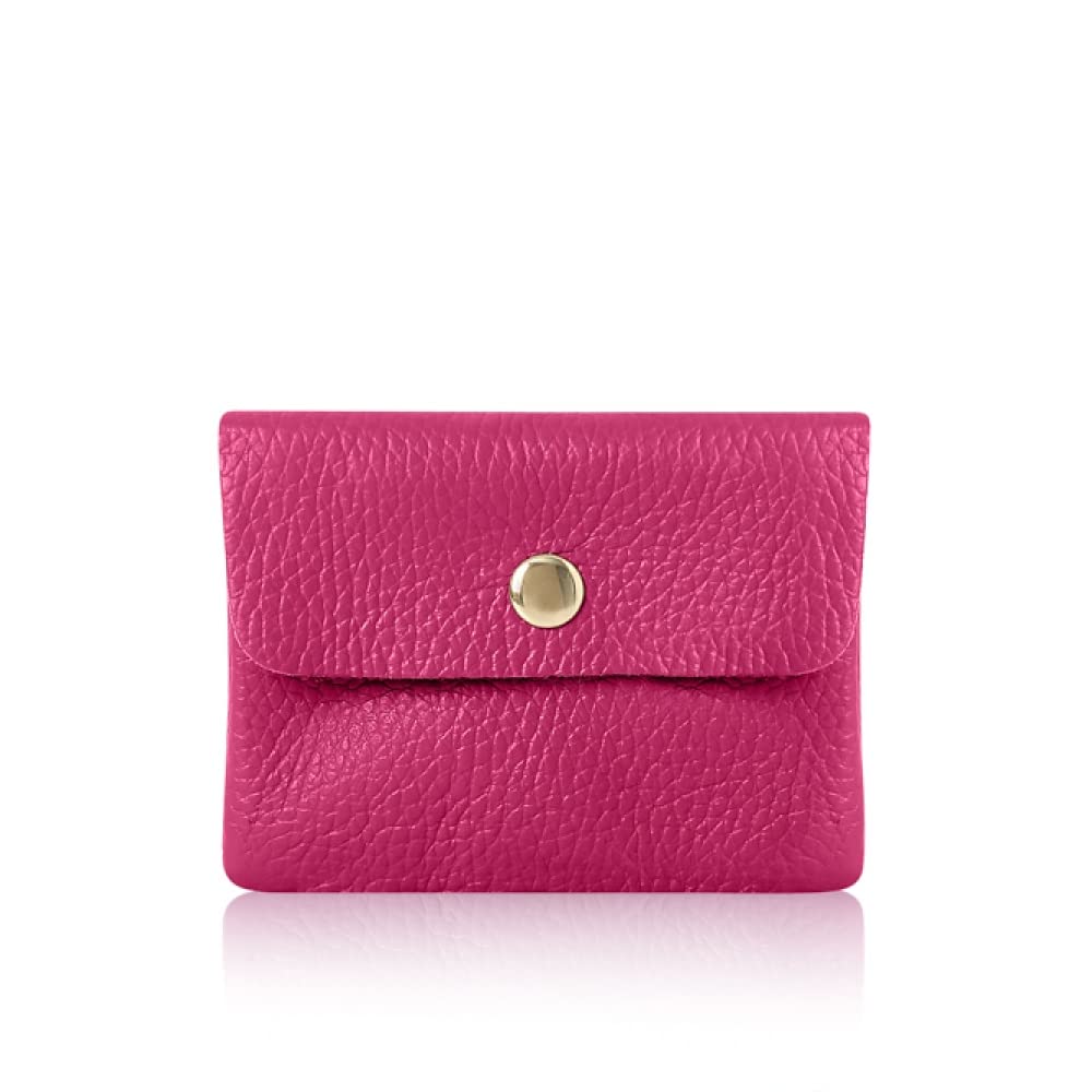 Montte Di Jinne - Women Italian Textured Soft Leather Coin Bag Coin Purse and Card Holder (Fuchsia)