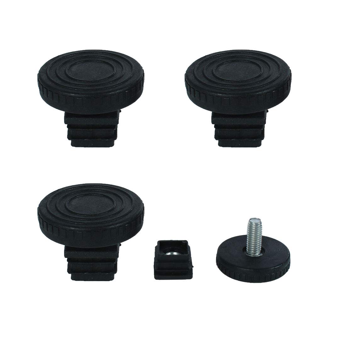 sourcingmap Adjustable Leveling Feet 20 x 20mm Inserts Furniture Table Glide 4 Sets