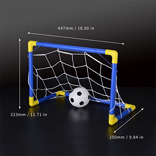 Folding Mini Football Soccer Goal Post Net Set with Pump Kids Sport Indoor Outdoor Games Child Birthday Gift Plastic