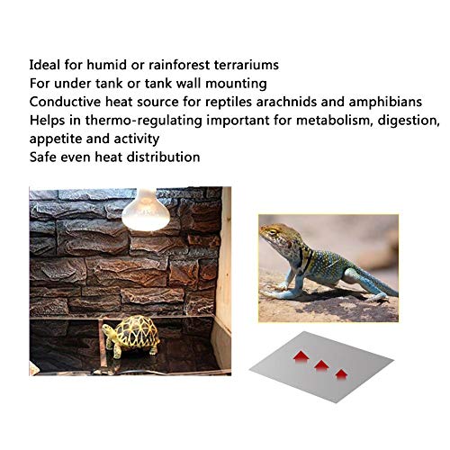 Teepao Reptile Heating Pad, Fish Tank Heating Pad with Power Adjustment Switch 20W Adjustable Reptile Heater Temperature Pet Heat Mat, Terrarium Heater Pad Pet Safety Heating Warmer Pad - L