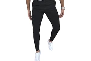 PERCLE Men's Fashion Stretch Dress Pants Slim Fit Plaid Skinny Long Pants Casual Business Golf Dress Pants