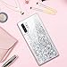 Caka Case Compatible for Galaxy Note 10 Plus Glitter Case for Girls Women Liquid Bling Flowing Sparkle Shining Phone Case for Samsung Galaxy Note 10+ Plus 5G (6.8 inch) (Silver)