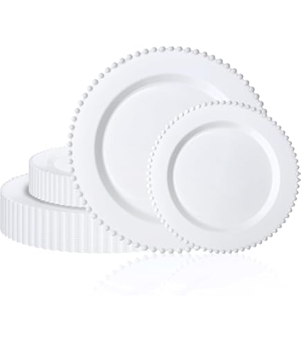 White Fancy Paper Plates For Weddings FOCUSLINE 100 Count White