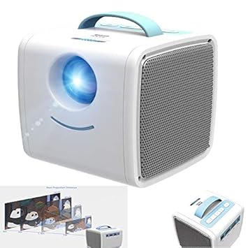 RUilY Mini Projector 700 Lumens Portable Beamer, LCD LED Kids Story Projector Support 1080p with USB HDMI AV SD Slot Smart Children's Gift