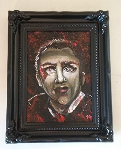 Bela Lugosi as Dracula --- 5x7 Acrylic Painting on Cotton Canvas Board in a Black Ornate Plastic Frame