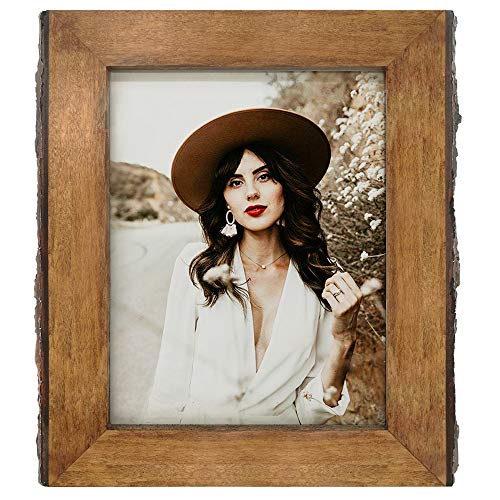 IKEREE 8x10 Picture Frames with Bark Edges, Rustic Wood Photo Frame for Tabletop or Wall Display, Na - //medicalbooks.filipinodoctors.org