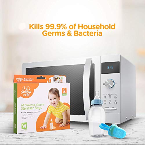 image for Yellow Crib Microwave Steam Sterilizer Bag (5 Pcs) - 100% Safe & Easy 