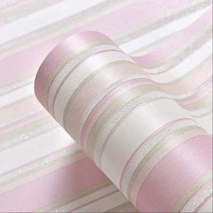 libby-nice Rosa Blaue vertikale Streifen Vlies Tapete, Moderne