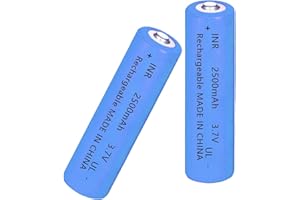 Yuntunele 2 Pack 3.7 Volt 18650 Rechargeable Battery 3000mAh 18650 Battery Button Top Battery for Flashlight, Doorbells, Headlamps & More (Blue)