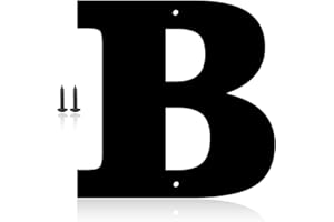 MONLYEY 5 Inch Metal Modern House Numbers, House Address Letters and Numbers for Outside Signs - Metal Letters Door Numbers Signage Street Address Plaque for Garden Door Mailbox Decor (Letter B)