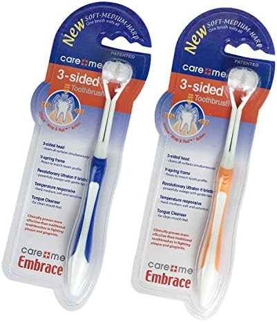 2 pcs Adult Manual Toothbrushes 3 Sided Toothbrush Ultrafine Soft Bristle Adult Tooth Brush For Health Teeth blue yellow