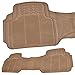 Motor Trend FlexTough Rubber Floor Mats for Car & SUV - 100% Odorless & All Weather Heavy Duty (Tan Beige)