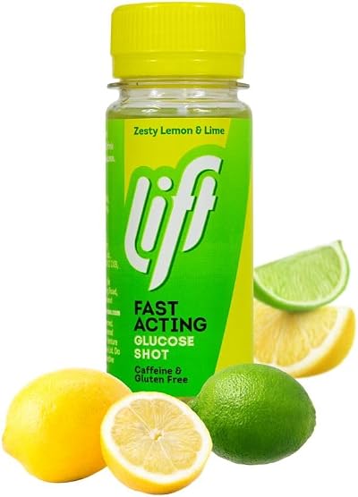 Lift Glucose Energy Shots Lemon & Lime 60 ml Pack of 12