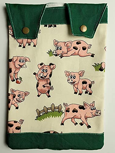 Catheter Leg Bag Holder. Drainage Bag Cover. Nutex.100% Cotton. Piglets Pattern.