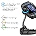 Bluetooth FM Transmitter for Car, Bullker Bluetooth Transmitter Radio with 1.7 Inch Display, QC3.0 and Smart 2.4A Dual USB Ports, AUX Input/ Output, TF Card Mp3 Player, Hands-free Calling