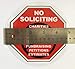 Safety Magnets No Soliciting Vinyl Static Cling Decal | No Trespassers Sticker- for Homes, Offices, Businesses | Modern Door Porch Window Decor Sign | Black & Red | Inside Outside Removable(1, 5 INCH)
