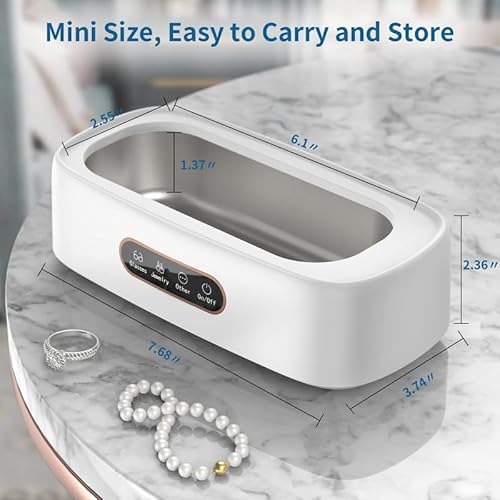 Professional Ultrasonic Cleaner, 350ML（12OZ) 48kHz Jewelry