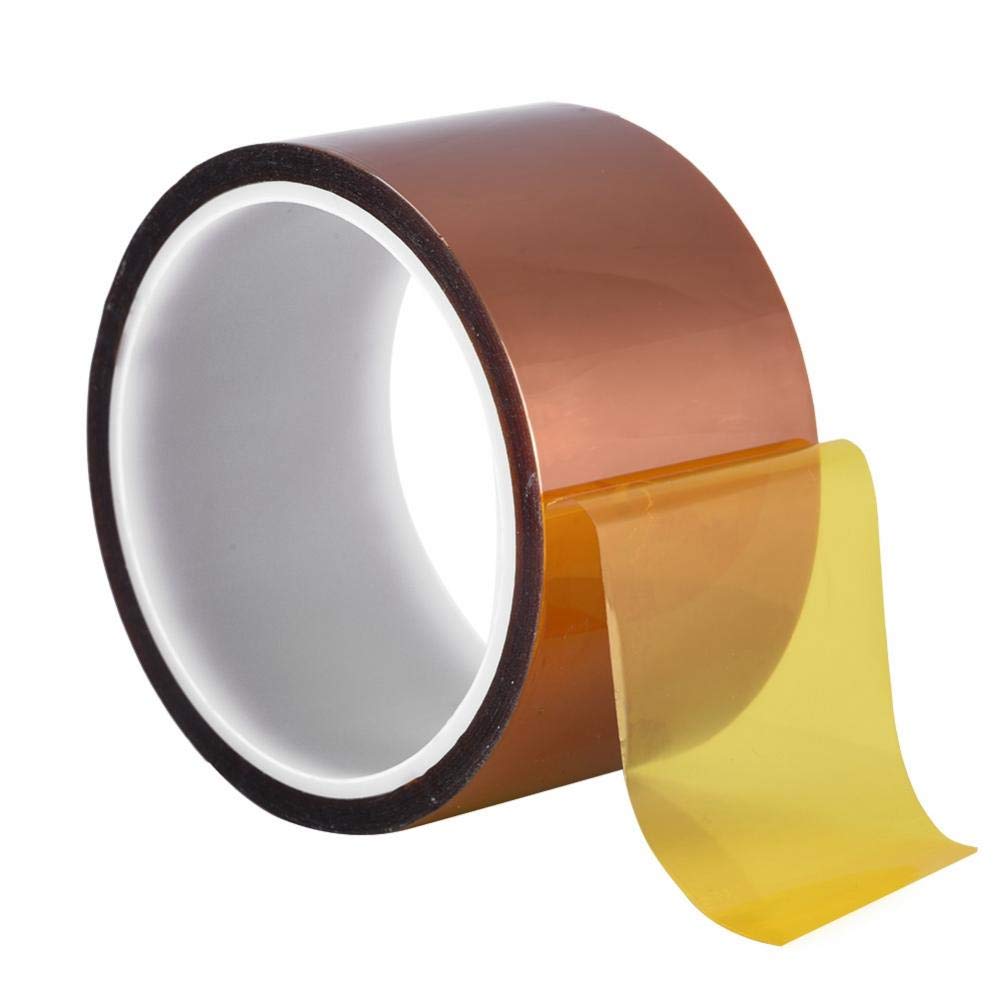 Richer-R High Temp Tape, 33m*0.06mm 250-300℃ Heat Resistant Tape High Insulation Heat Resistant Adhesive Tape for Masking,Soldering,Powder Coating,Sublimation and Insulating Circuit Boards(50mm)