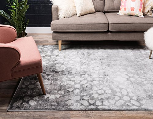 Unique Loom Sofia Collection Dark Gray 8 x 10 Area Rug (8' x 10')