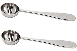 Honey Bear Kitchen 5 ml Teaspoon Measuring Scoop Spoons, Polished Stainless Steel, Set of 2