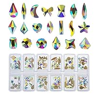 Zealer Crystal AB Mixed 200pcs Flat Back Crystal Rhinestones Gems for 3D Nail Art Phone DIY Crafts