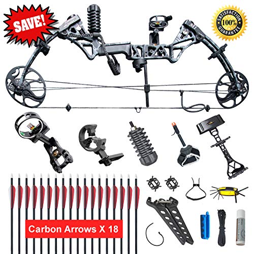 XGeek Compound Bow，Compound Hunting Bow Kit，Limbs Made in USA，19"-30" Draw Length,19-70Lbs Draw Weight，Up to 320FPS， (2 Years Warranty) - Thumbnail 6