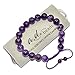 AD Beads Natural 10mm Gemstone Bracelets Healing Power Crystal Macrame Adjustable 7-9 Inch (Amethyst)