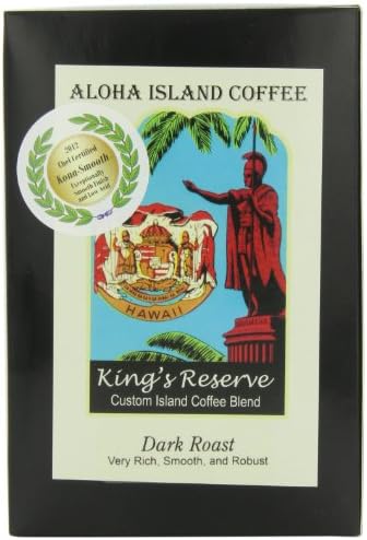 Aloha Island Coffee Dark Roast Organic 100% Pure Kona Coffee Pods, 18 Pods, 18-Count