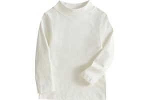 JWWN Kids Mock Turtleneck Thermal Underwear Fleece Shirts Little Boys Girls Long Sleeve Lightweight Base Layer Tops 12M-7Y