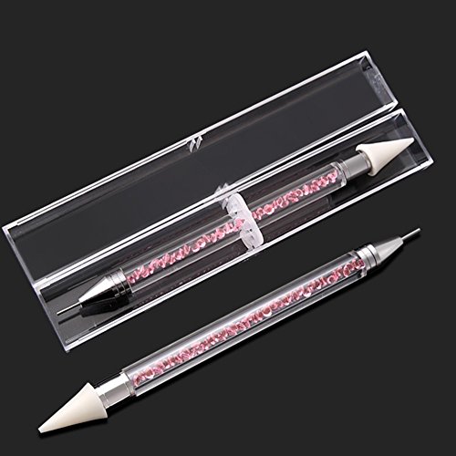 Yiwa Nail Art Tools DIY Diamond Painting Pen Double-end Diamond Pen Holder Phone Cosmetic Tool(pink)
