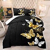 NINENINE Black and Gold Comforter Sets Queen Size