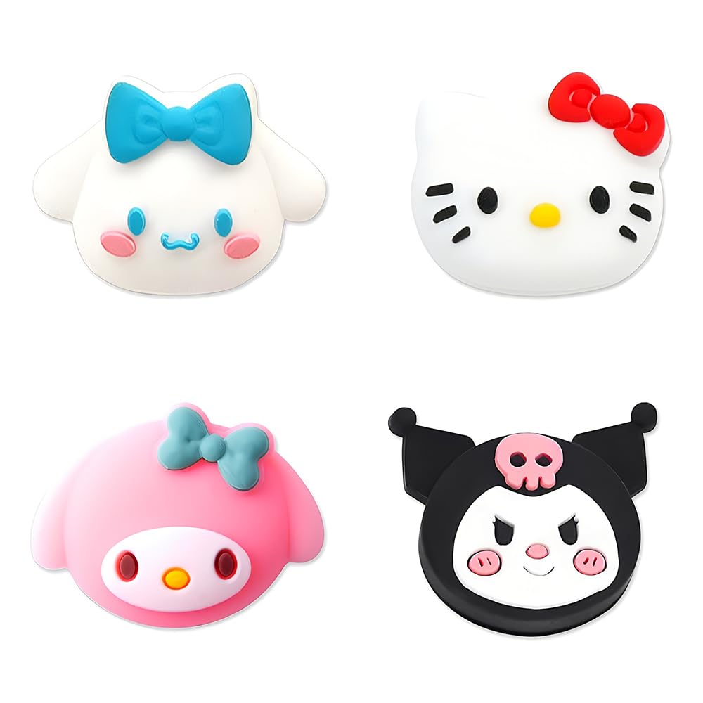 PERFECTSIGHT Silicone Switch Thumb Grip Caps, Joystick Button Cover Compatible with Nintendo Switch/OLED/Switch Lite (White Pink Black)