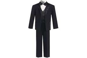 OLIVIA KOO Boy's Classic Tuxedo Suit with No Tail