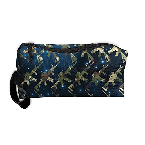 Cool Camo AR-15 Gun Lover Portable Travel Cosmetic Bag Toiletry Bag Mini Makeup Bag Organizer Handbag For Women & Men